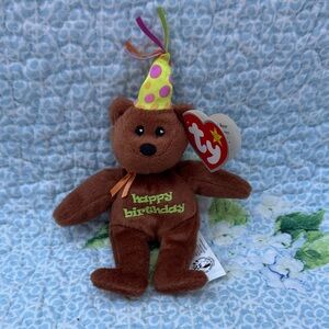 Celebration Birthday Bear TY Teenie Beanie Baby#30 2009 McDonalds Happy Meal Toy